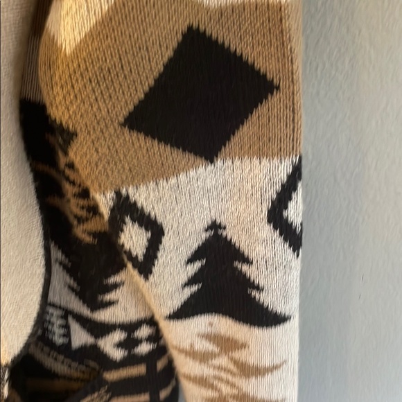 Maurices Black and Beige Christmas Patterned Cardigan Sweater - Picture 3 of 4